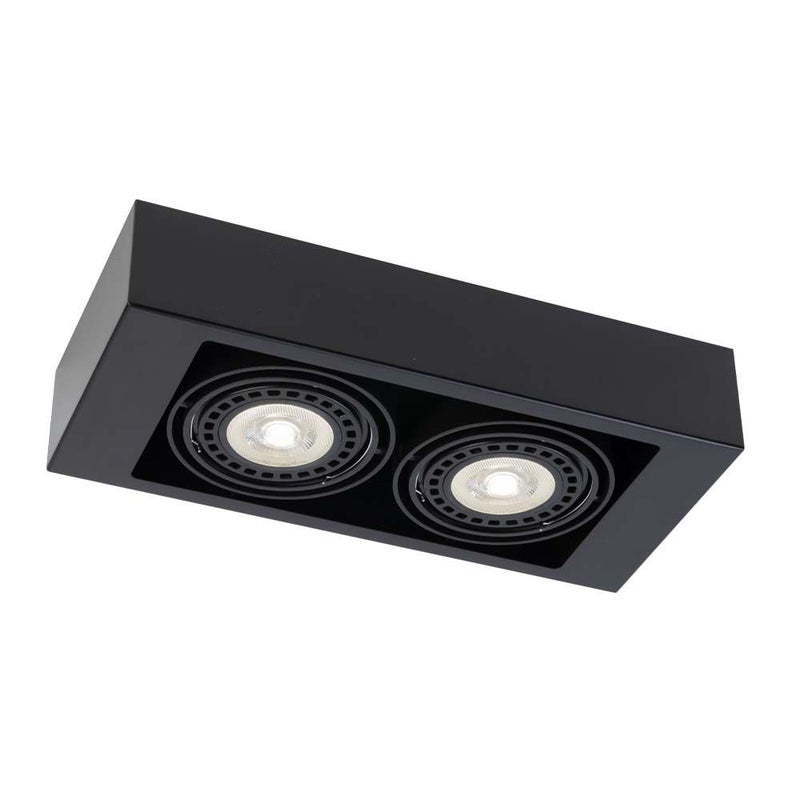 Reflektor sufitowy spot natynkowy Koga prostokątny czarny 2xGU10x18W wym: 8 x 40 x 18 cm metal Shilo