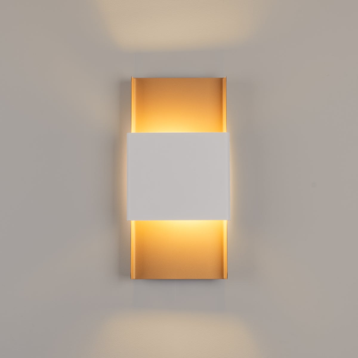 Kinkiet ZELFON złoty/biały LED 3000K - 20x7x40cm Sollux