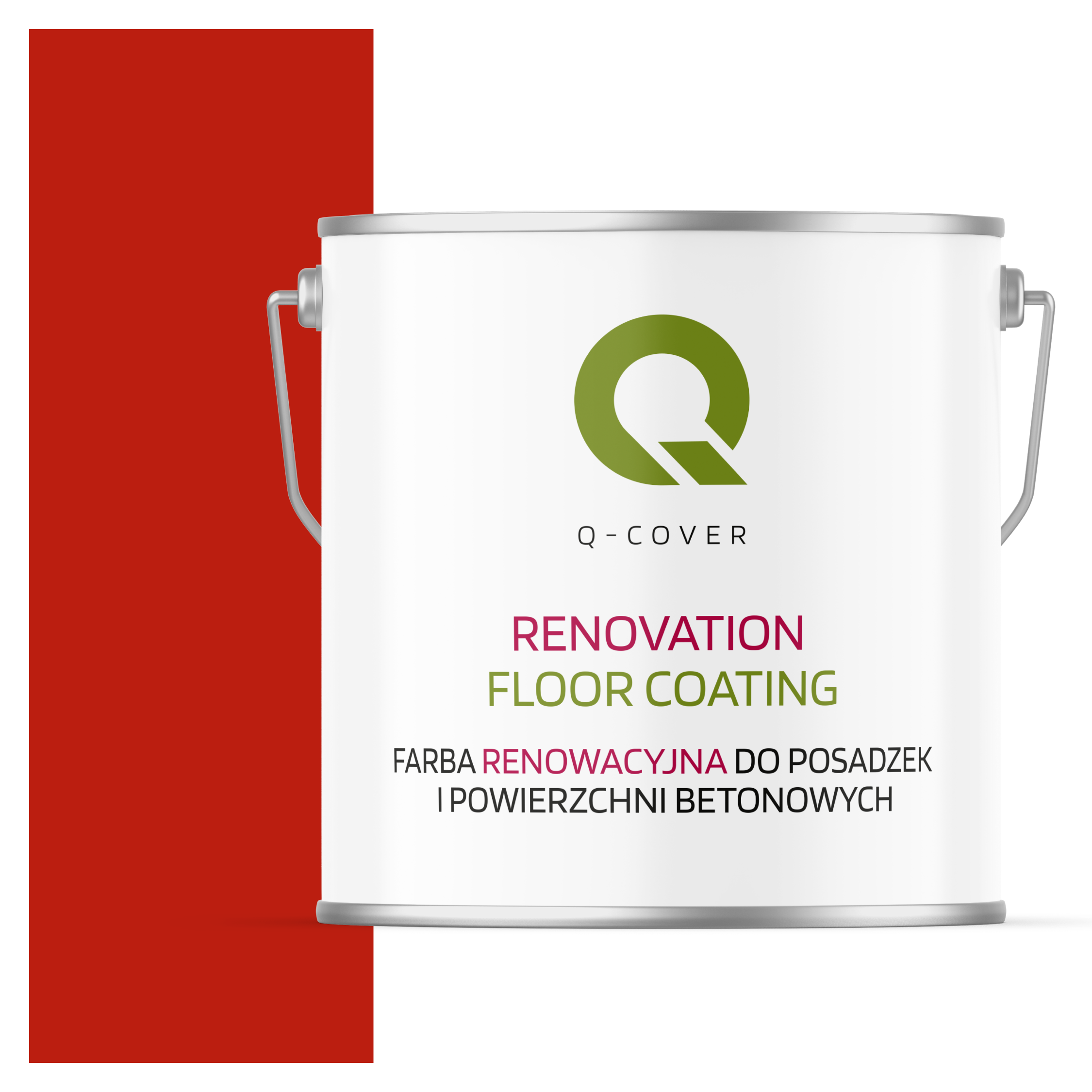 Farba Renowacyjna do Posadzek i Powierzchni Betonowych Q-Cover Czerwony RAL3020 Mat 5L