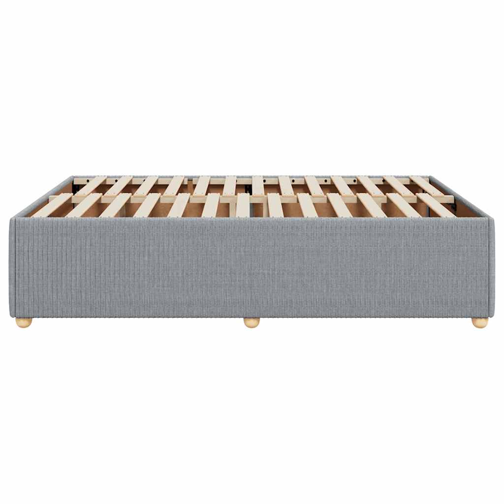 Cadre de lit sans matelas en tissu gris clair pour la chambre, 160 × 200 cm - 5
