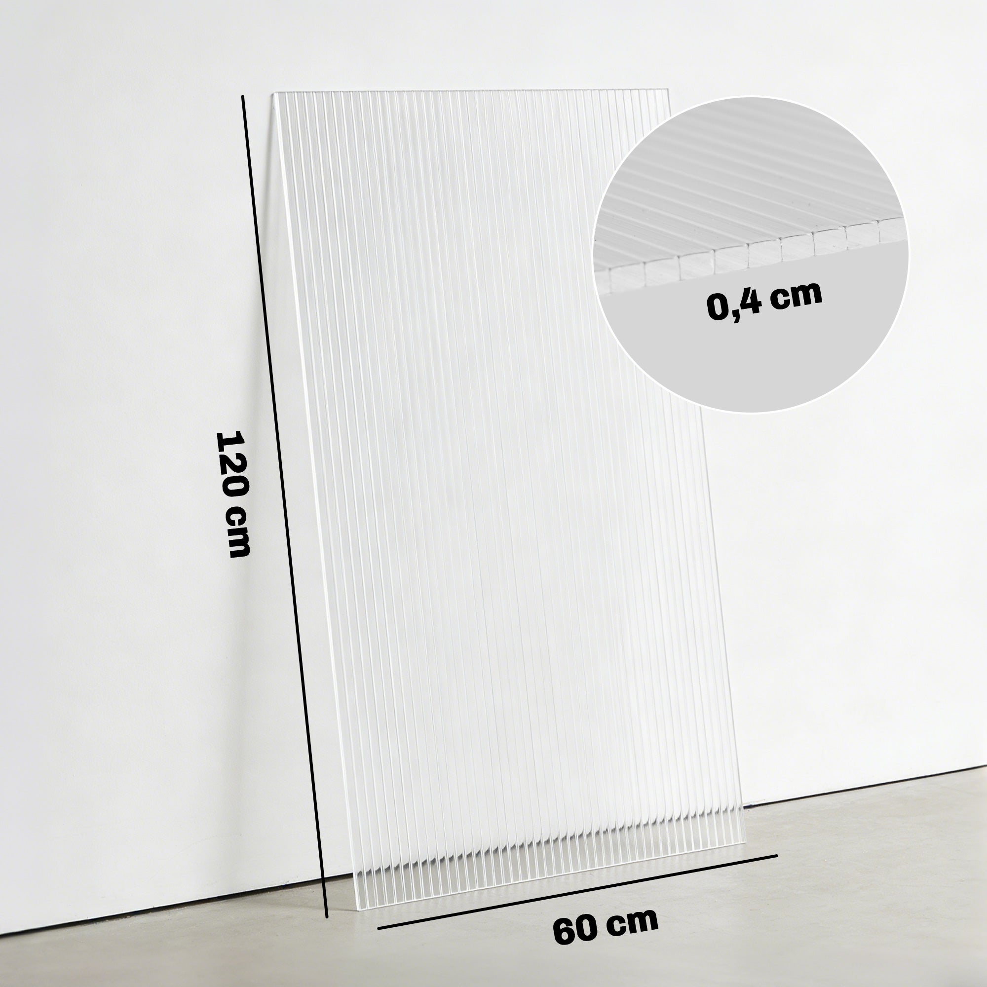 Lot 10 plaques alvéolaires polycarbonate 4 mm uv resistant double paroi, 120x60 cm, transparent - 5