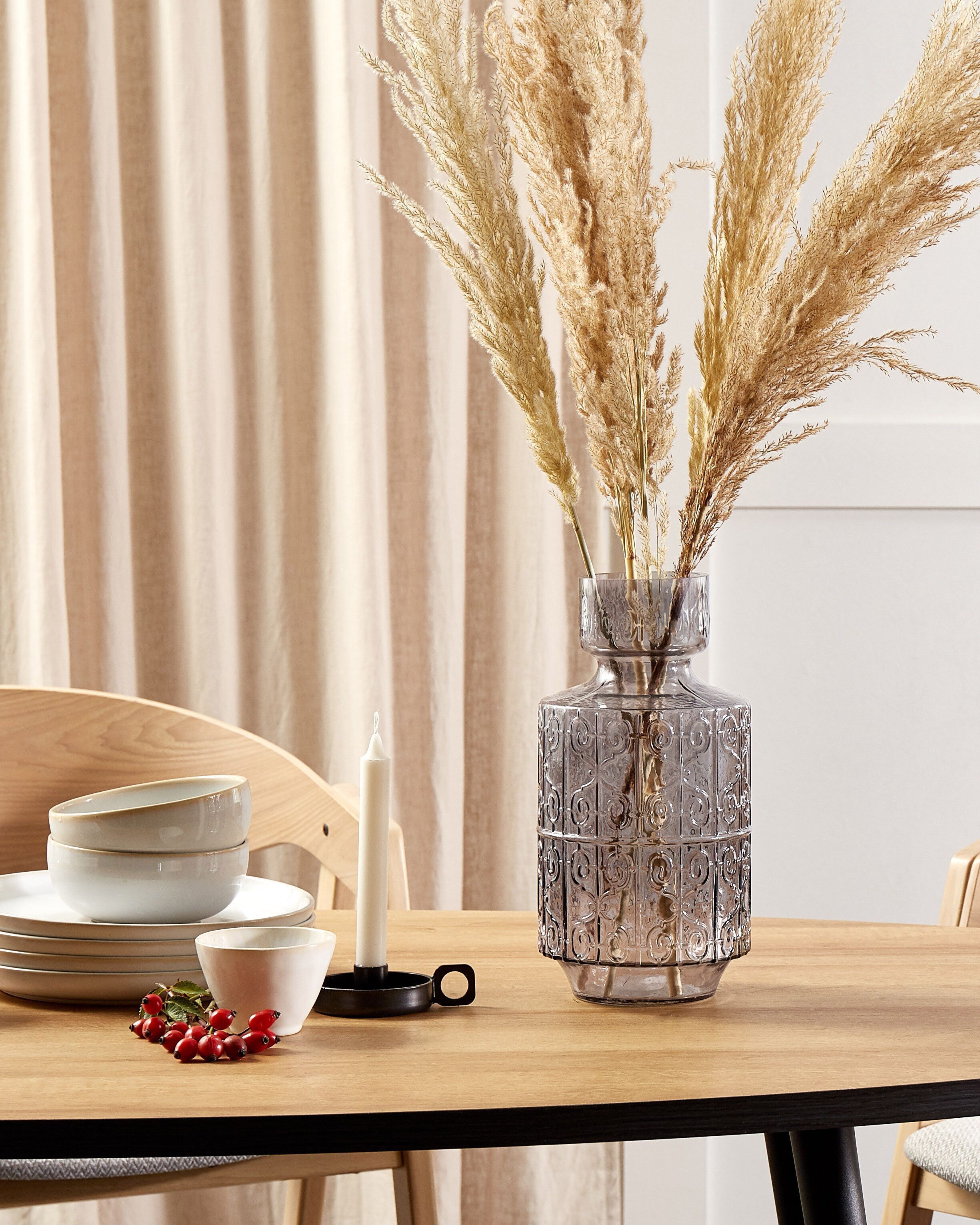 Vase à fleurs DIKELLA Verre 33 cm Gris - 4