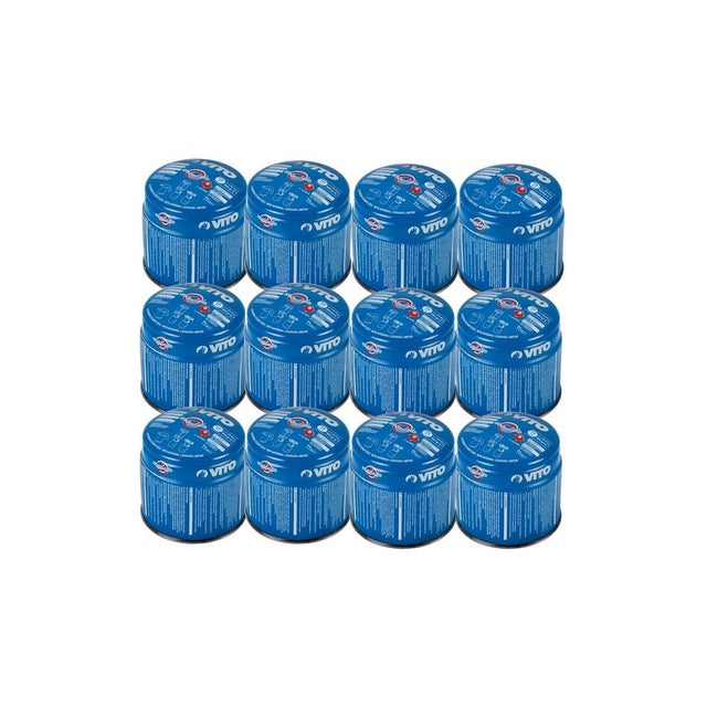 Pack de 12 Cartouches gaz 190g butane perçable sécurité stop-gaz VITO