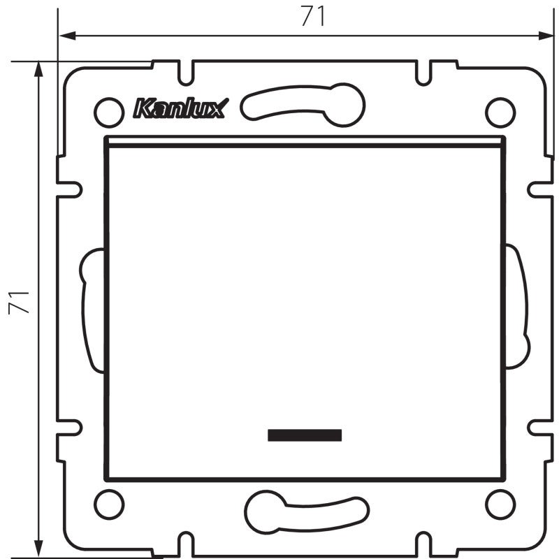 Interrupteur mural LED - Unipolaire - Rétroéclairé - Argent - 71x71mm - 2