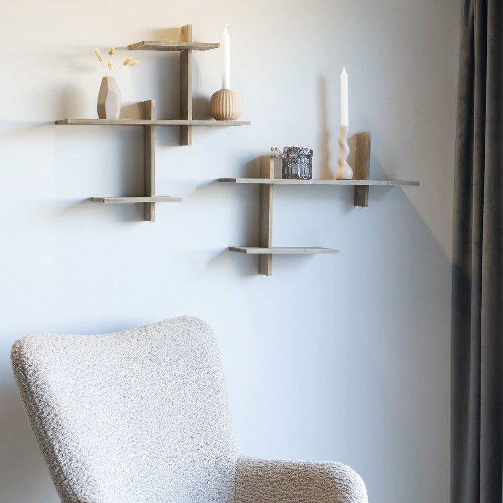 Ovada - Etagère murale en bois - Bois clair - 3