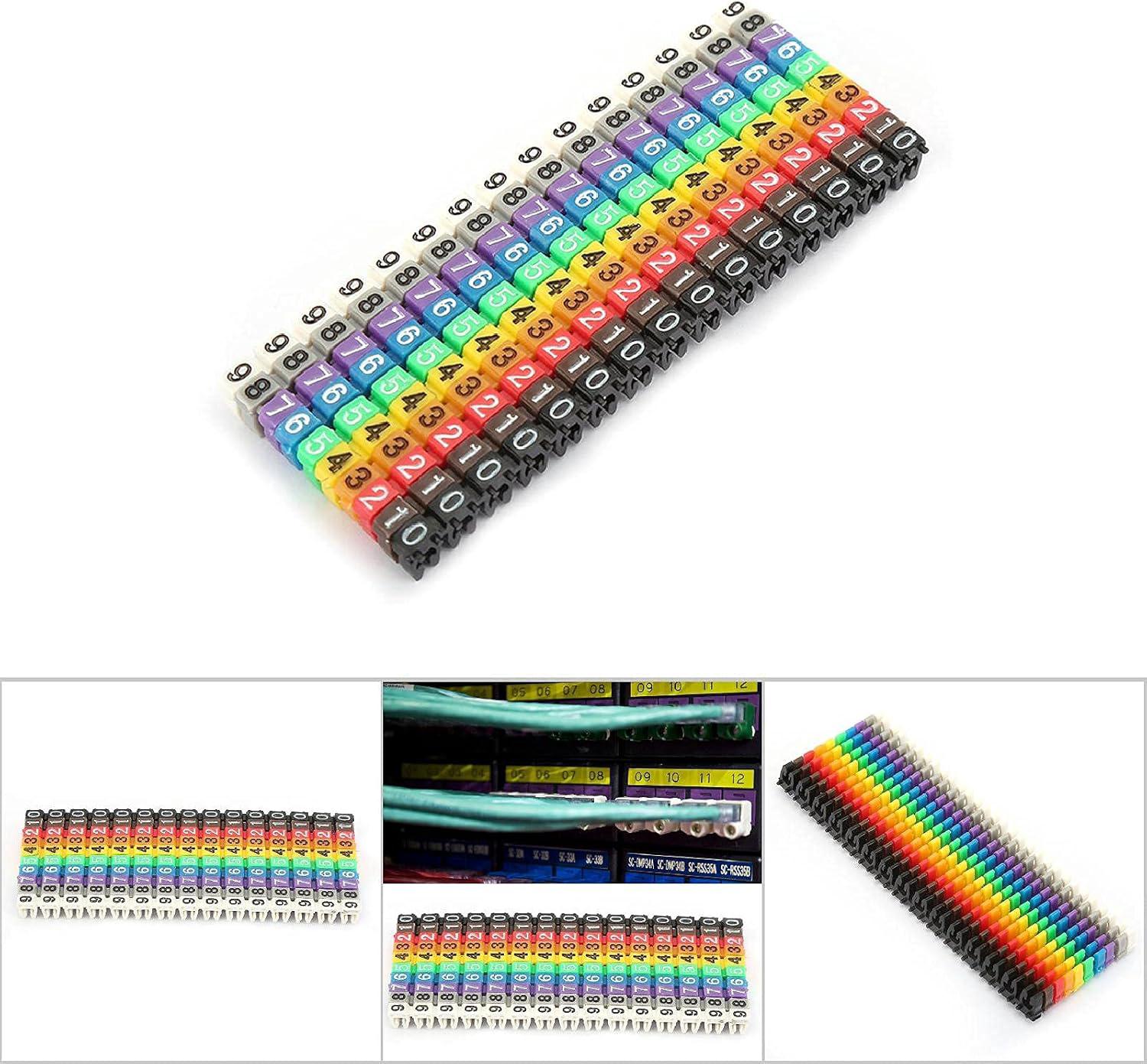 Repere cable, Repere fil electrique, Numéro de fil, reperes cables électriques, Tubes Numérotés Colorés, (150PCS KCM-1.5MM²) - 3