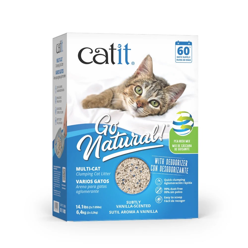 Arena aglomerante mix para muchos gatos catit go natural
