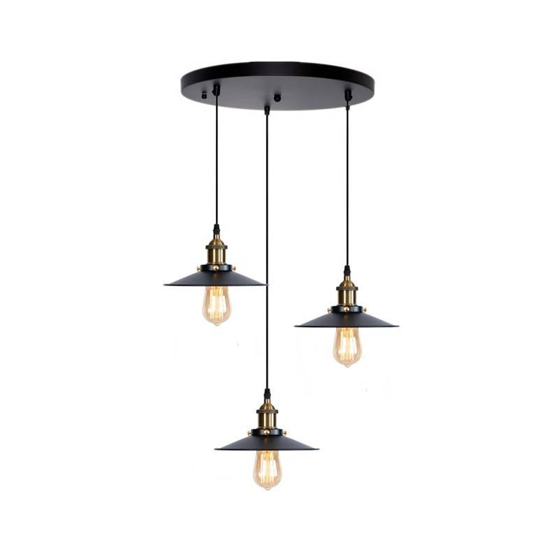 Lampada A Sospensione Geometrica In Ferro - Stile Industriale, E27, Nero, Cavo Regolabile 100 Cm - 2