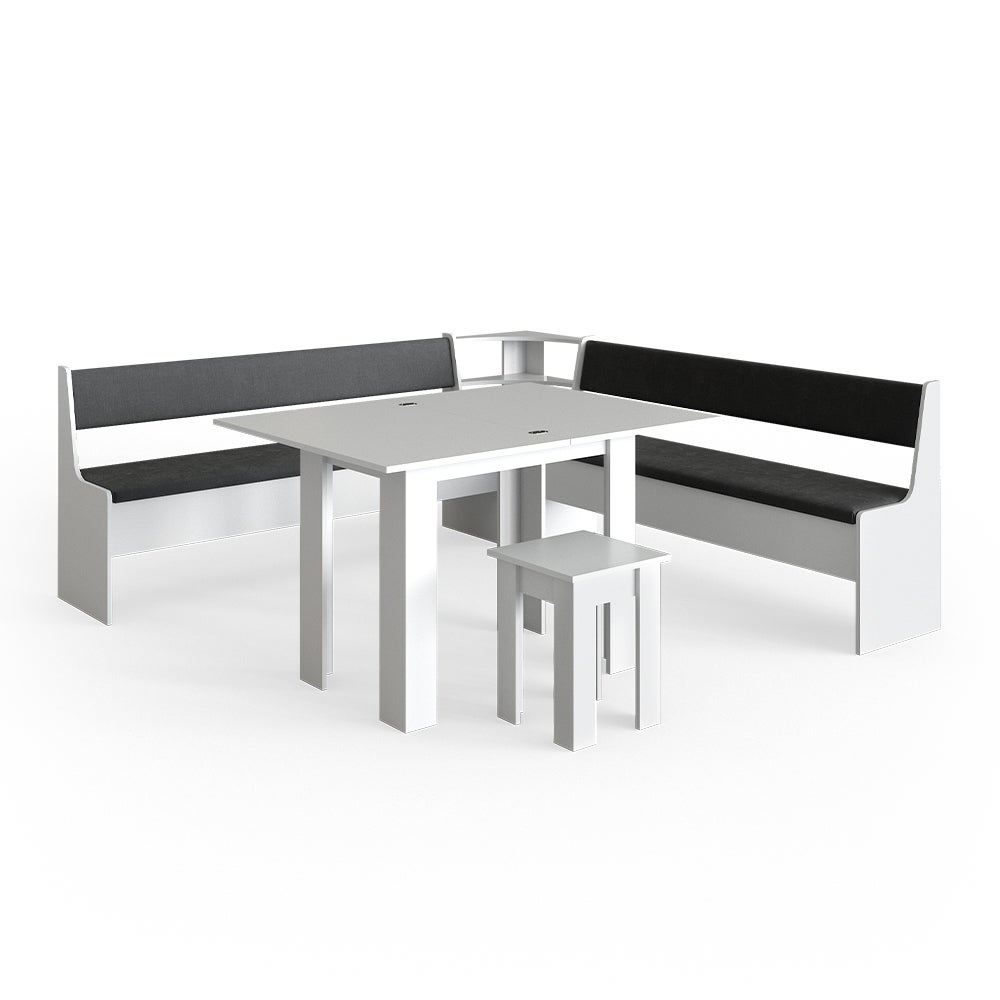 Vicco Corner Bank Group Roman, Biały, 210 x 210 cm z tabelą
