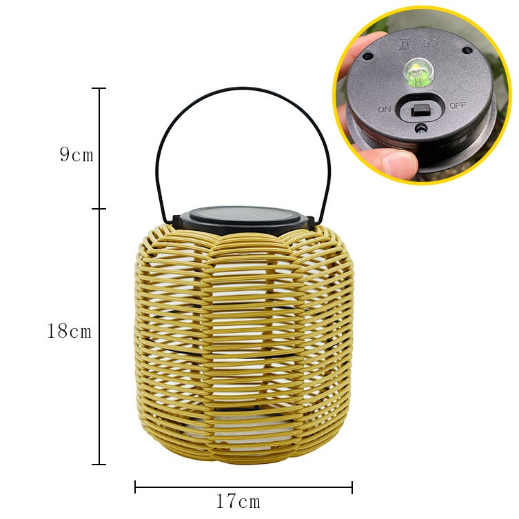 2 pçs lanternas solares ao ar livre à prova dwaterproof água pendurado rattan lanterna luzes solar alimentado lâmpada decorativa para jardim pátio - 2