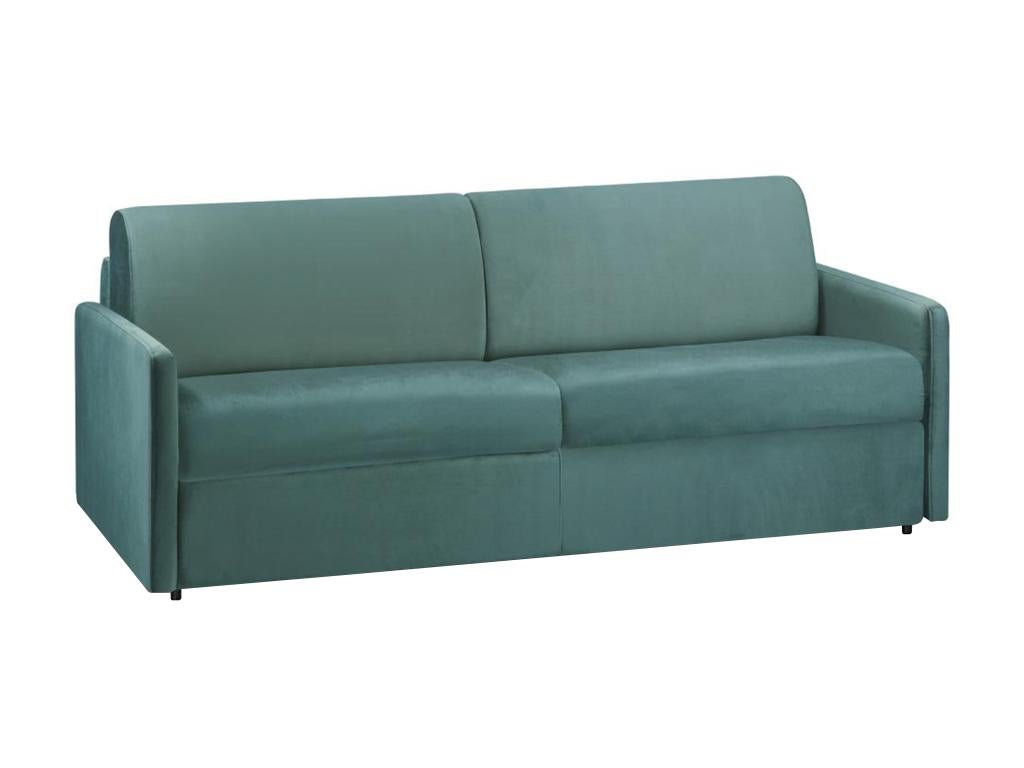 Canapé 4 places convertible express en velours vert menthe - Couchage