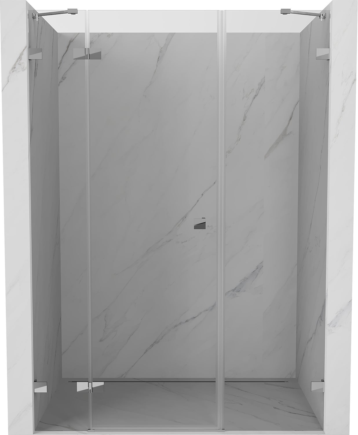 Mexen Lunar drzwi prysznicowe uchylne lewe 155 cm, transparent, chrom - 834S-155-050-01-00-L