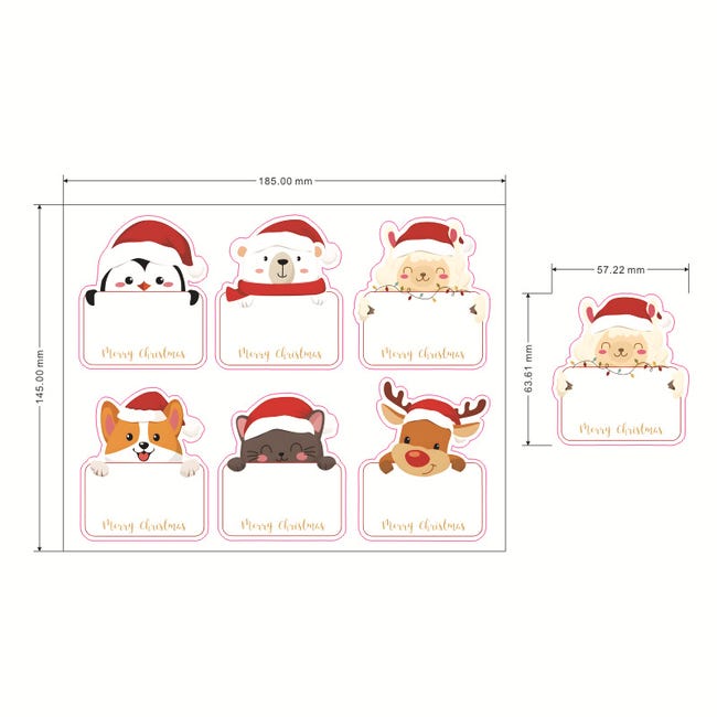 Étiquette Autocollante de Noël-144PCS Autocollants de Nos de Cadeaux Étiquette Autocollante de Noël-144PCS Autocollants de Nos de Cadeaux