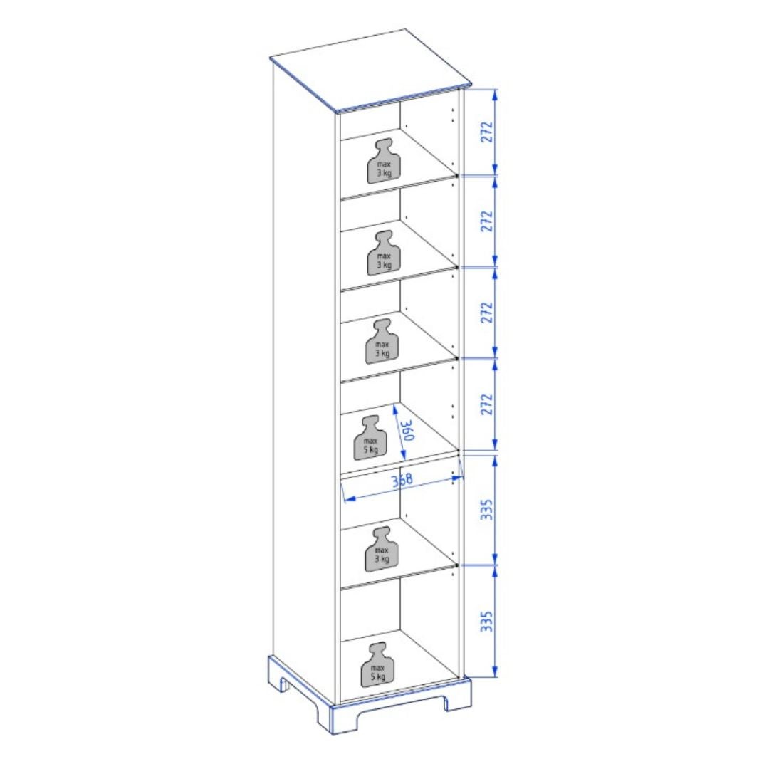 Szafka łazienkowa OXFORD 40 cm stara biel półmat wysoka - 3