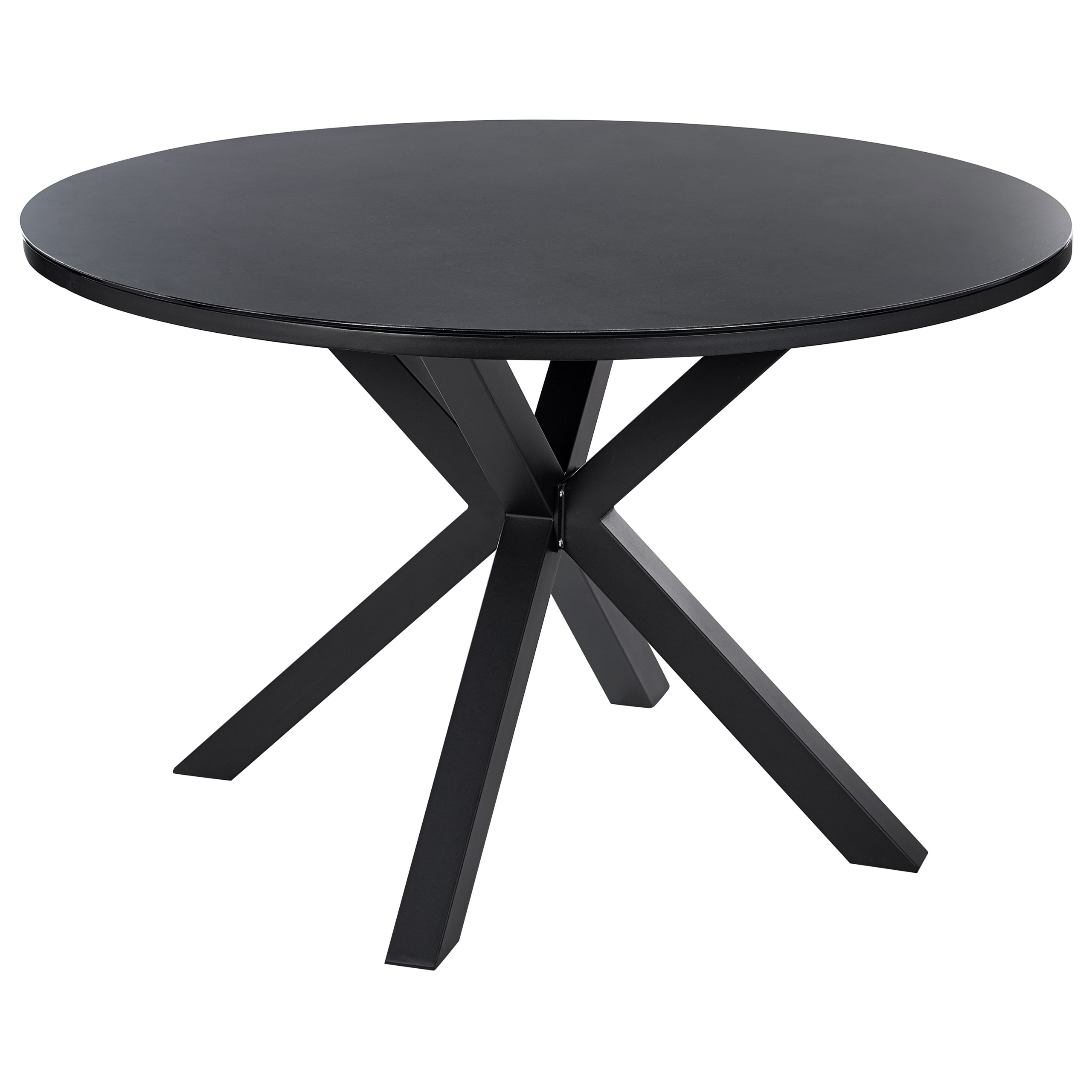 Table de jardin extensible rond en Verre Noir 4 places | Leroy Merlin