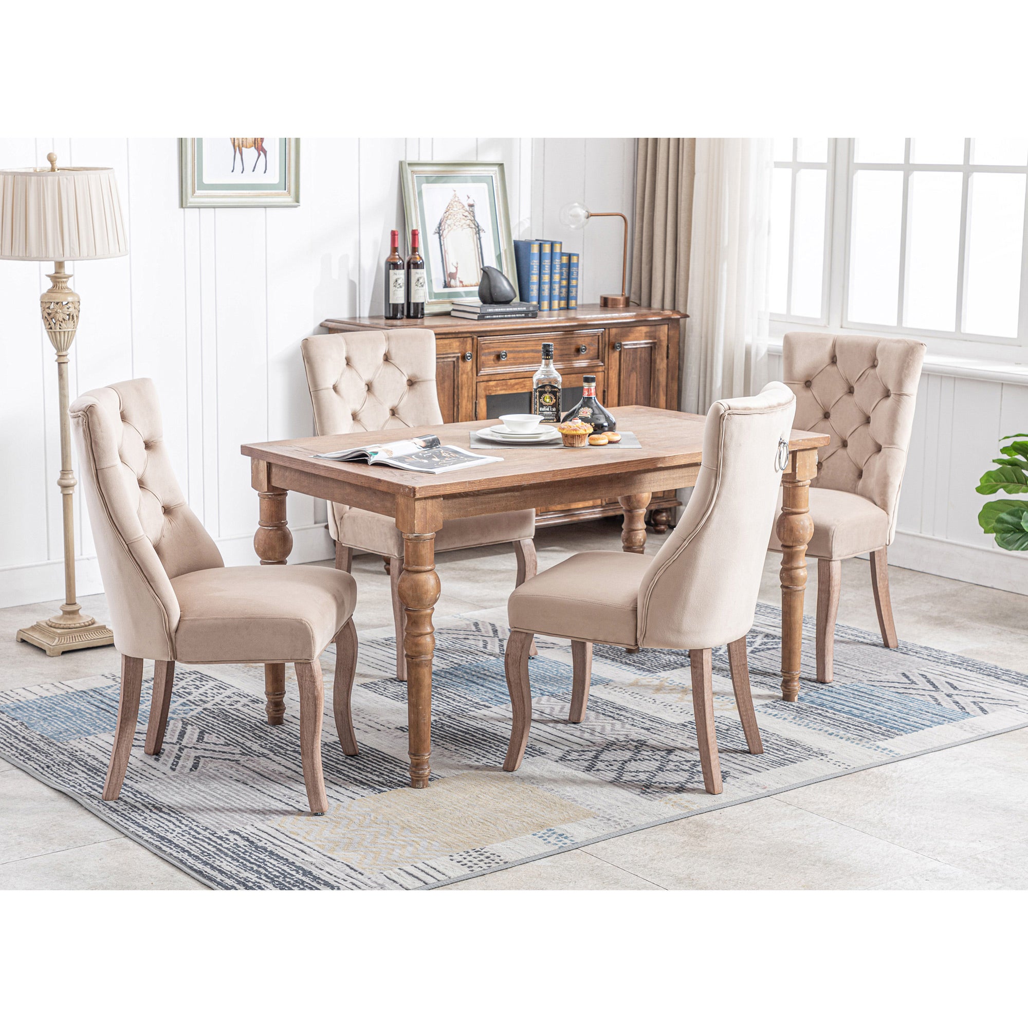 Set di 4 Sedie da Pranzo, Sedie da Tavolo in Legno Struttura e Schienale in Metallo, Sedia Laterale per Cucina Soggiorno Salotto, Colore Marrone Rustico e Nero | IT