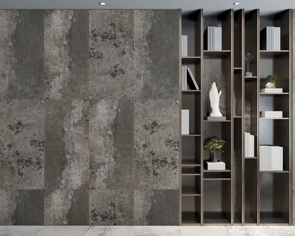 Suelo/azulejo porcelánico efecto pietra gris gregio antracite semi lappato int/ext l.120 x l.60 cm majorca tiffany