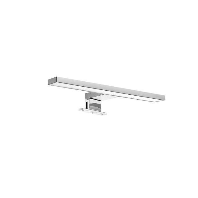 Emuca Foco LED para espejo de baño Virgo (AC 230V 50Hz), sin necesidad de convertidor, L300mm, Luz blanca fría 6.000K, Plástico, Cromado