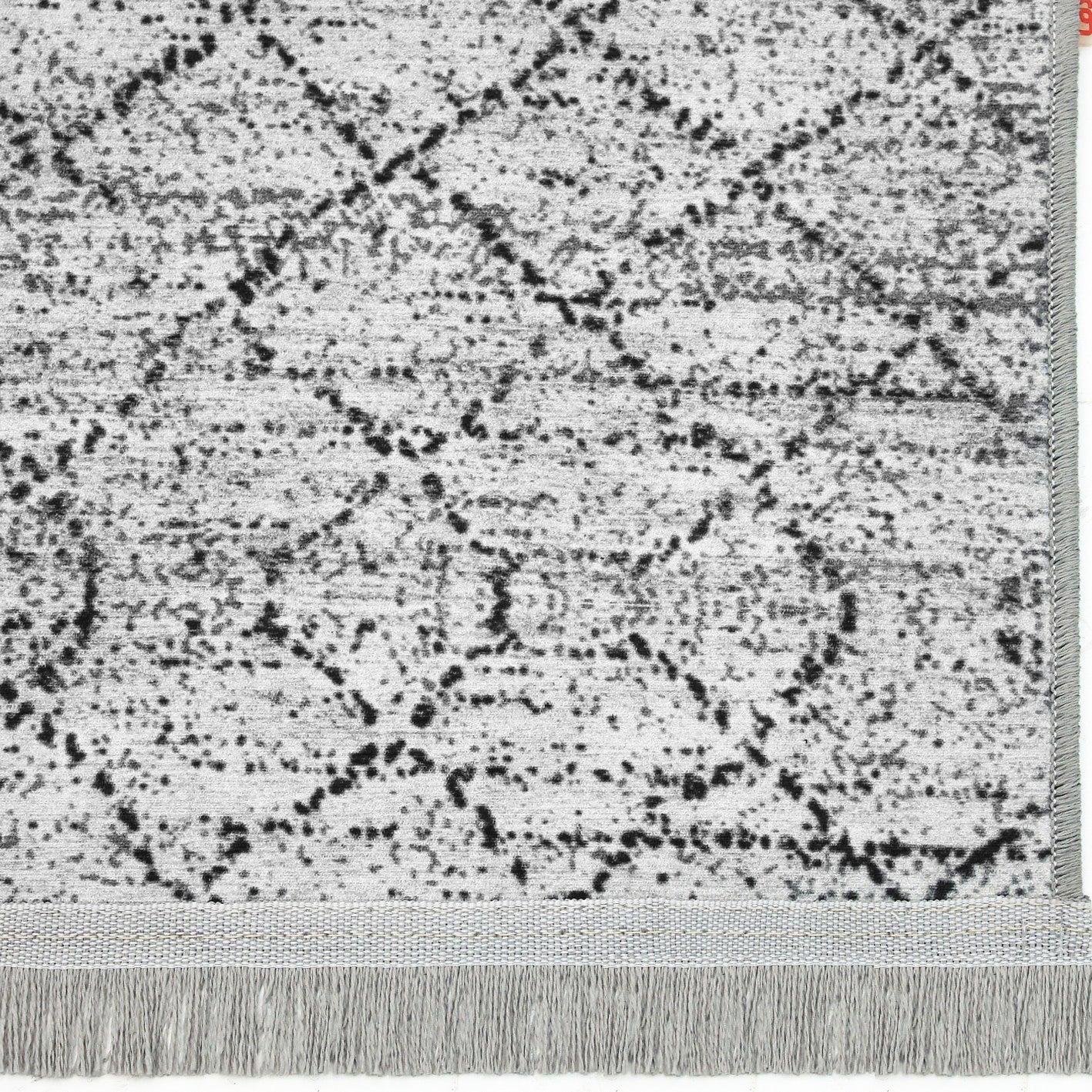 MODEMA - Tappeto lavabile in lavatrice, fondo antiscivolo, tappeto per corridoio 100x300cm Grace Grey - 4