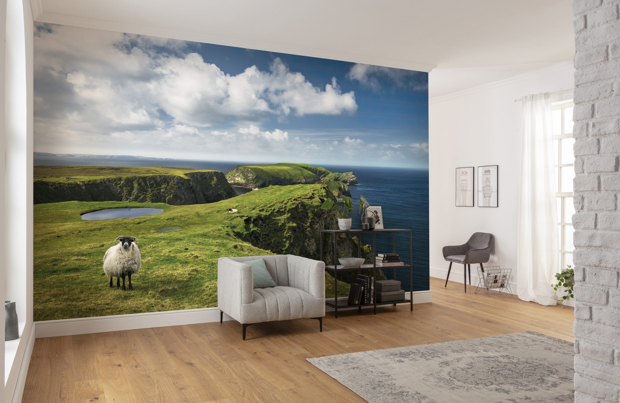 Fototapeta krajobraz Irlandii zielonymIniebieskim - 450 x 280 cm - SANDERS &amp; SANDERS