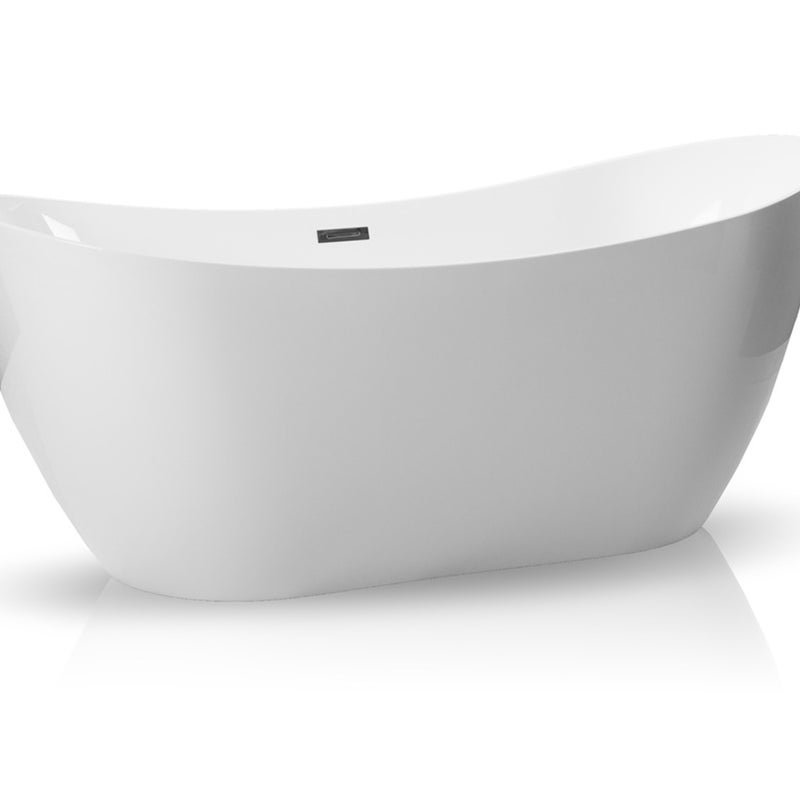 WANNA WOLNOSTOJĄCA MALTA 150 x 75 AKCESORIA SREBRNE (KOREK I PRZELEW)