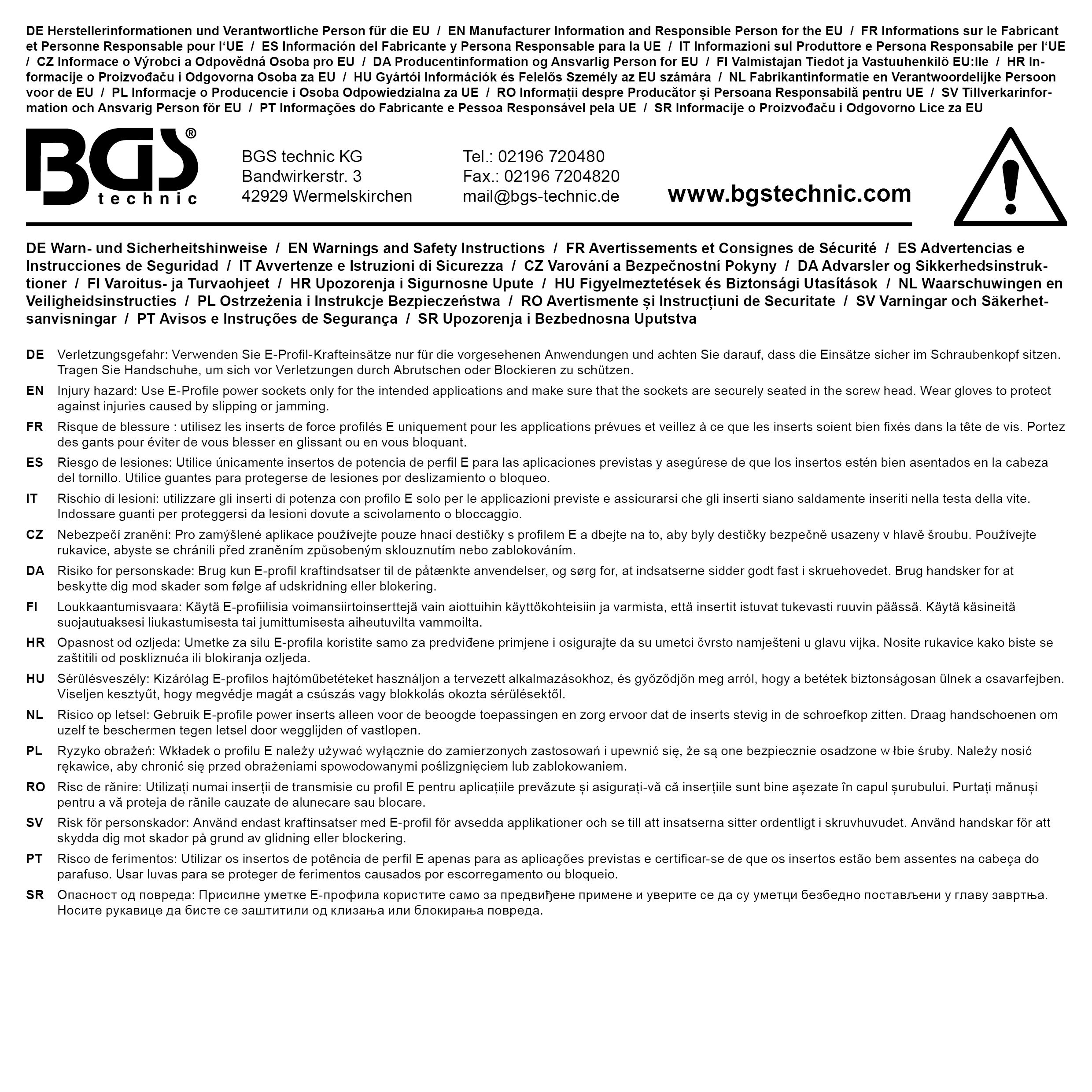 Douille à choc, profil E | 12,5 mm (1/2