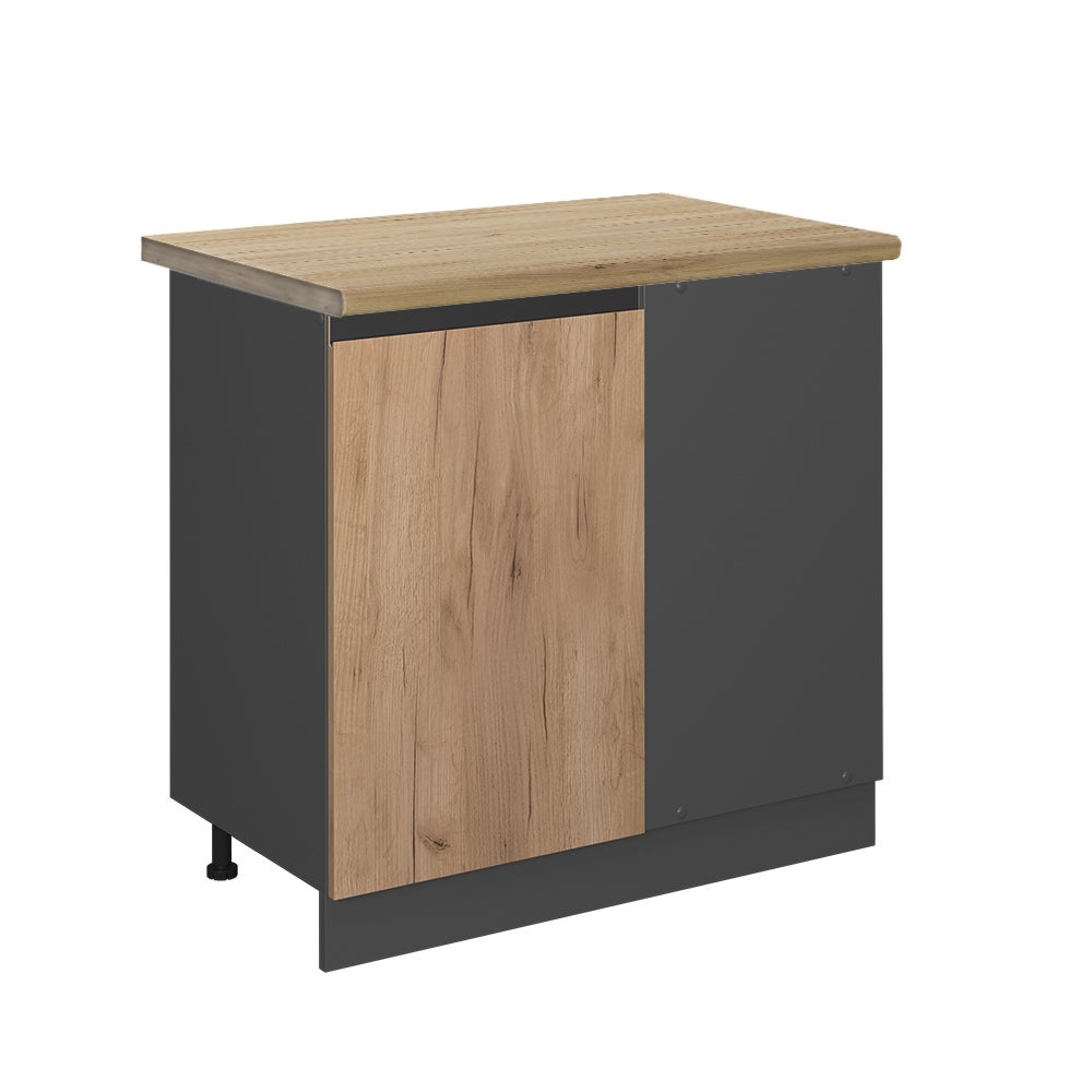 Vicco Szafka narożna R-Line, Złoty dąb energetyczny, 86 cm J-Shape, BP Dąb