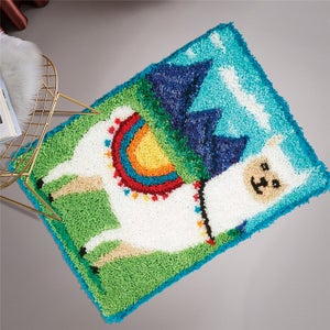 Kit Coussin Au Crochet à Loquet Alpaga - 43x43 Cm - Loisir Créatif Adultes Et Enfants