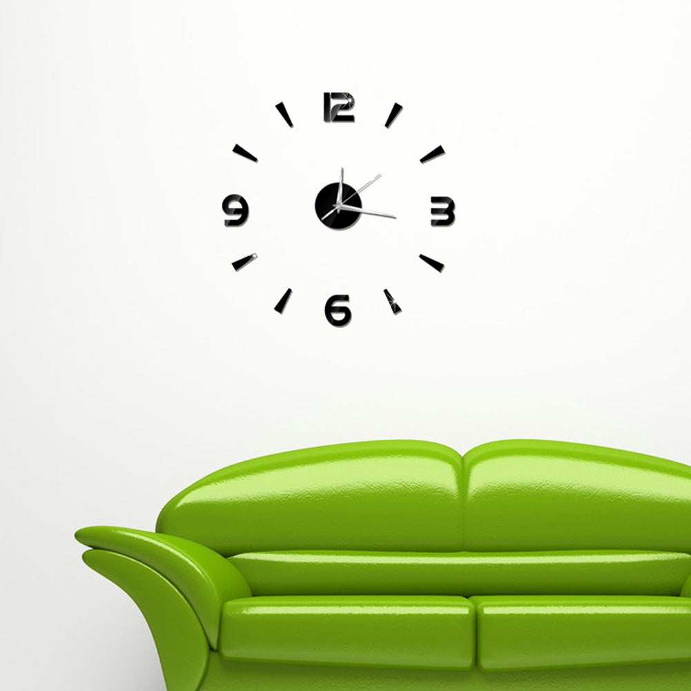 Orologio da parete autoadesivo in specchio acrilico da 1 mm - decorazione moderna - 4