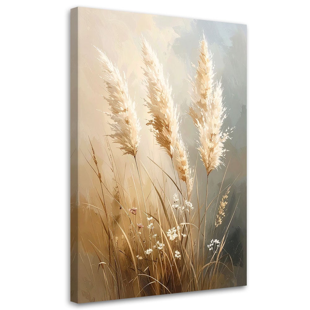Obraz do salonu sypialni kuchni,Trawy papmasowe natura w odcieniach beżu 20x30