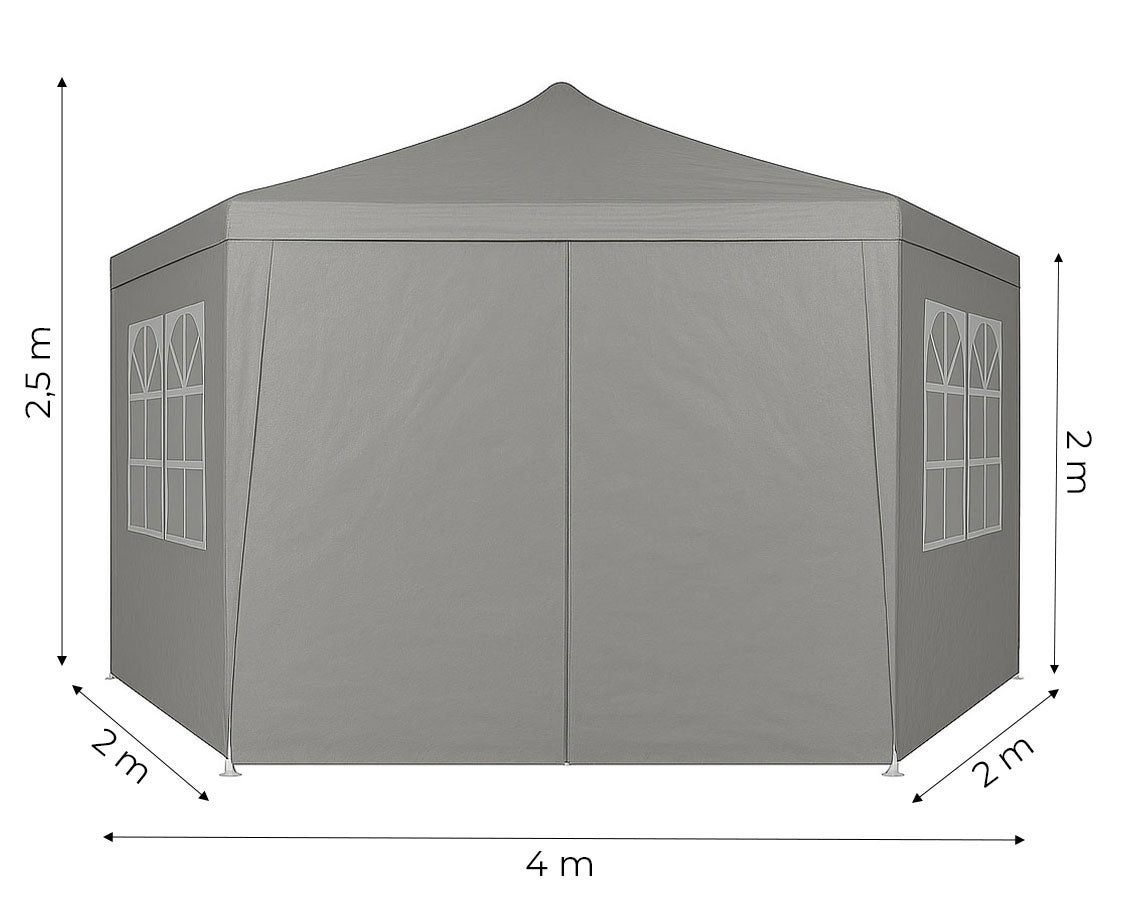 Namiot pawilon ogrodowy handlowy 2x2x2 m z oknami szary MultiGarden - 8
