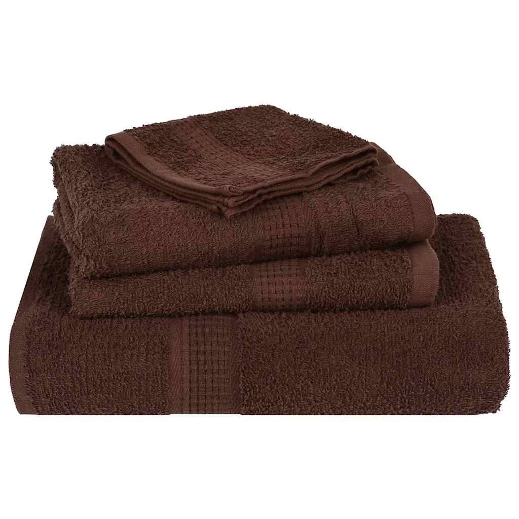 Ensemble de serviettes FROGN 6 pcs marron 360 g/m² vidaXL - 4