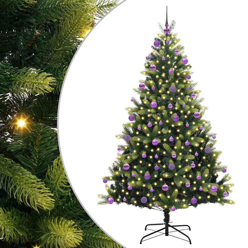 Sztuczna Rozkładana Choinka na Święta 300 LED Zielony 210 cm