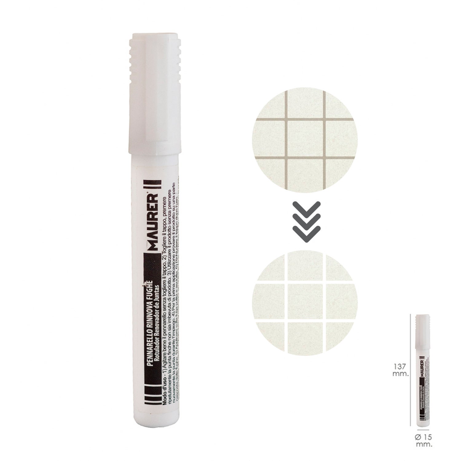 Pennarello Rinnova Fughe Bianco Maurer - 5