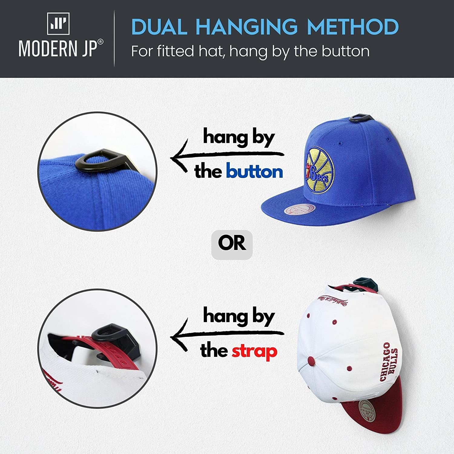 Confezione da 16 ganci autoadesivi per cappelli bianchi - Appendiabiti da parete autoadesivo per cappellini da baseball - Montaggio a parete senza f | Leroy Merlin