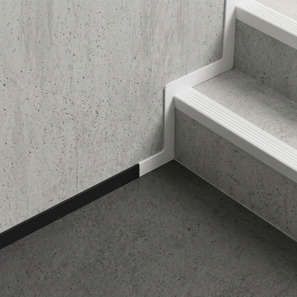 Profilé plat PVC LP 40 mm pour finition d'escaliers fermés - 150 cm, beige - 2