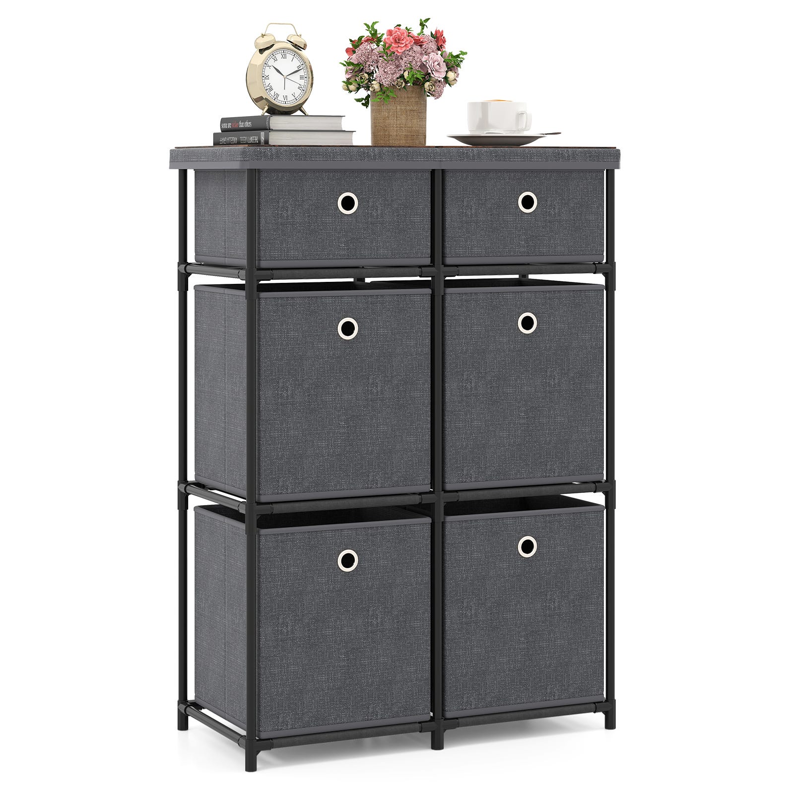 YITAHOME Commode Chambre - 7 Tiroirs en Tissu - Meuble de Rangement - Cadre en Métal - Chambre - Salon - Gris Profond - Maison YITAHOME Commode Chambre - 7 Tiroirs en Tissu - Meuble de Rangement - Cadre en Métal - Chambre - Salon - Gris Profond - Maison