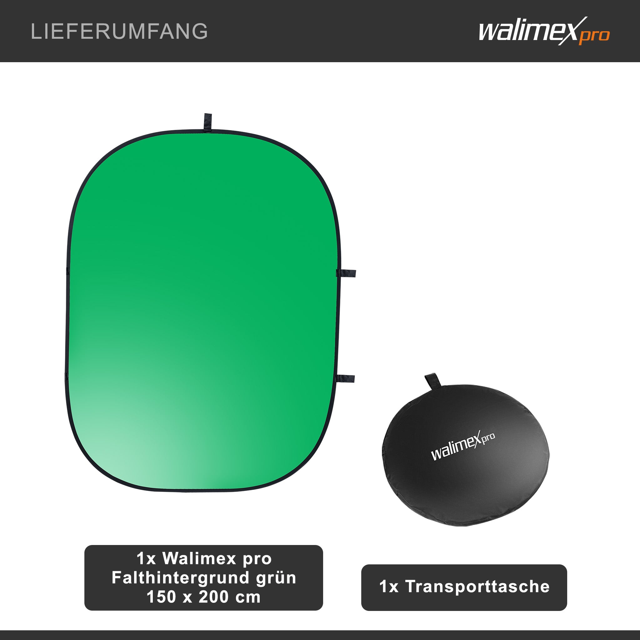 Fond pliant vert Walimex pro - 8