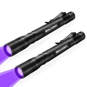 2 Pezzi Torcia UV LED 395 Nm Luce Nera Portatile 300 Lumen Con Clip IP65