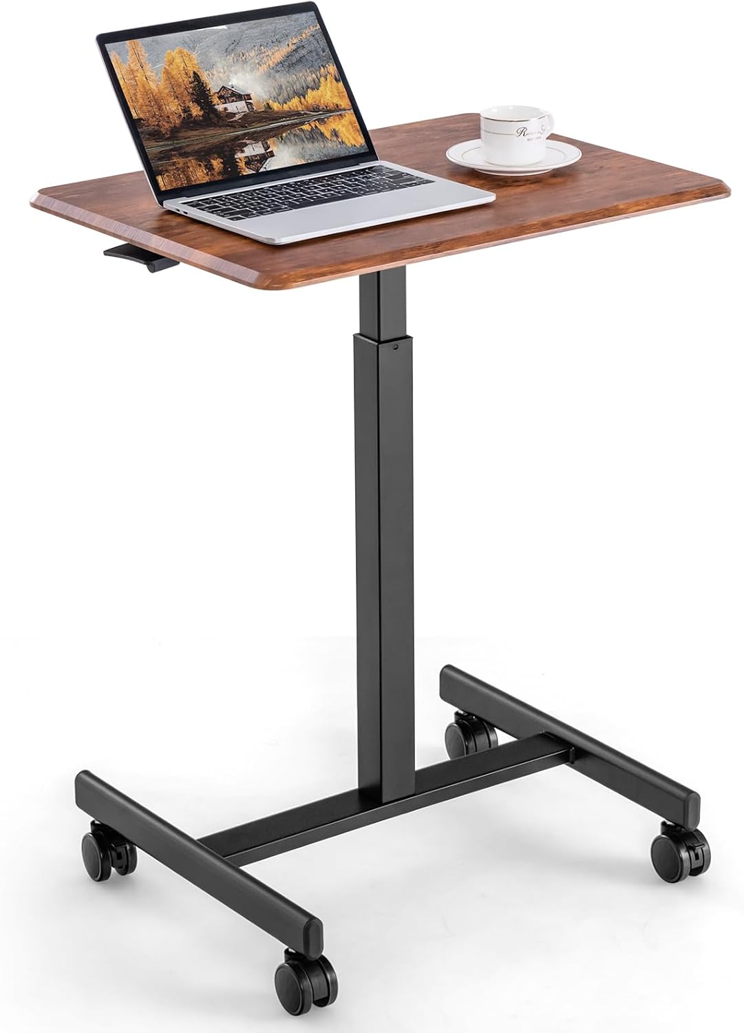 Costway Bureau Assis Debout Table De Lit Roulette V Rin Pneumatique Roulettes Charge Kg