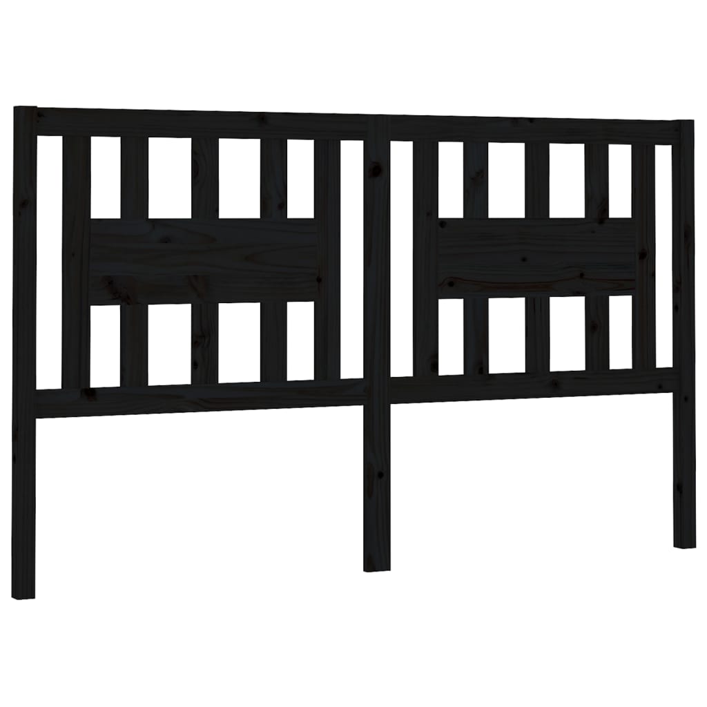 vidaXL Tête de lit Noir 126x4x100 cm Bois massif de pin - 2