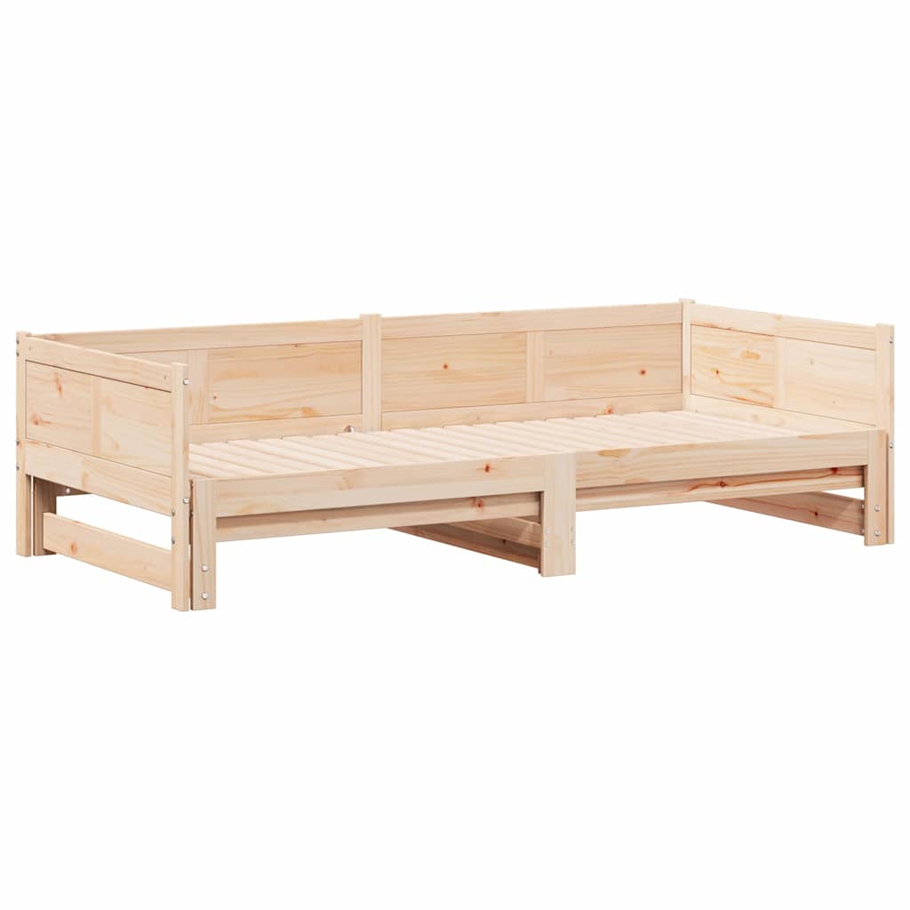 Łóżko Dzienne Rozsuwane Sofa Rama Łóżka Drewniana Brąz 180 x 200 cm