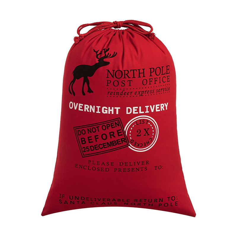Grand Sac Cadeau Noël Avec Étiquette Géante - Père Noël, Design Extra Large