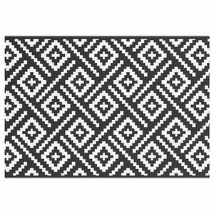 Tapis De Salon 160x230 Cm Polyester Motif Black And White Scan - Housse De Rêve - Neuf