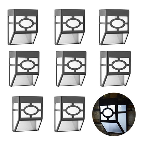 Zewnętrzne lampy solarne o białym świetle, 8 sztuk, wodoodporne solarne lampki do ogrodzenia LED, dekoracyjne solarne lampki ogrodowe