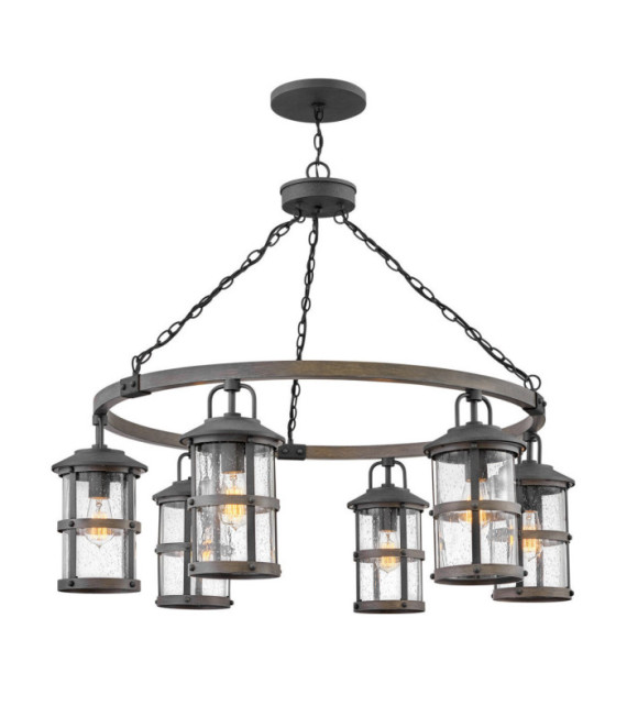 Suspension extérieur Hinkley Verre à graines transparent,aluminium Zinc