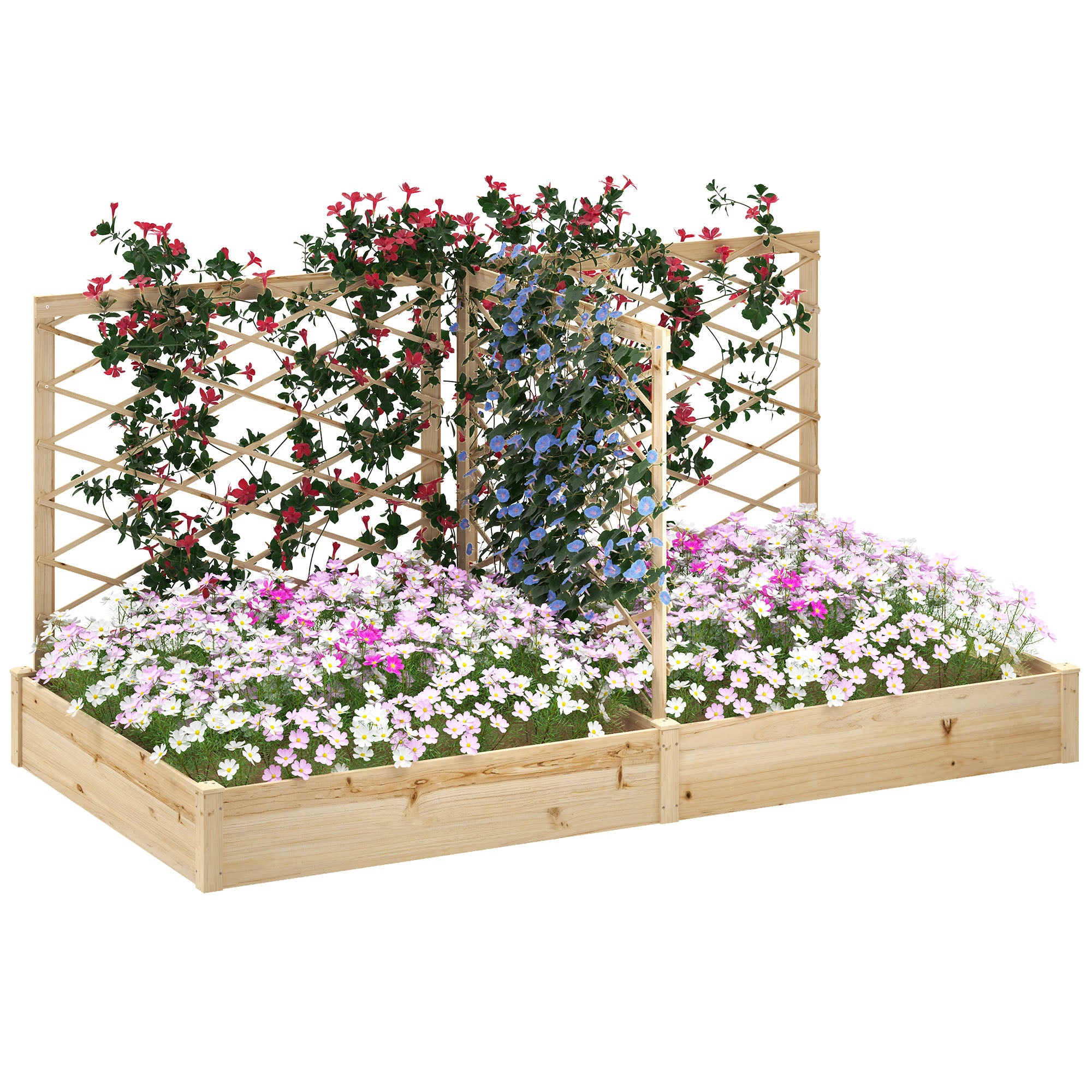 Jardinière avec treillis - VIDAXL - Noir - 120x40x121,5 cm - Plastique