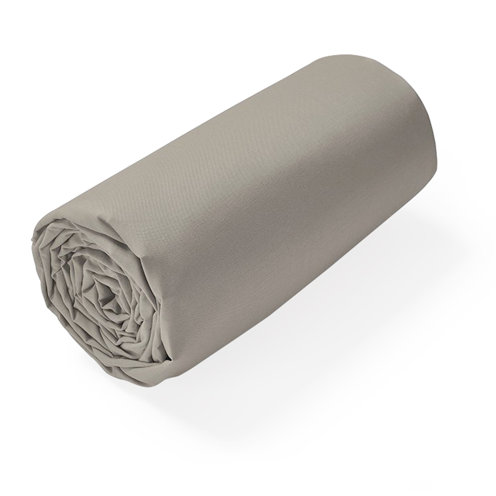 Drap housse uni 180x200 cm bonnet 50 cm coton ALTO marron Chamois - 3