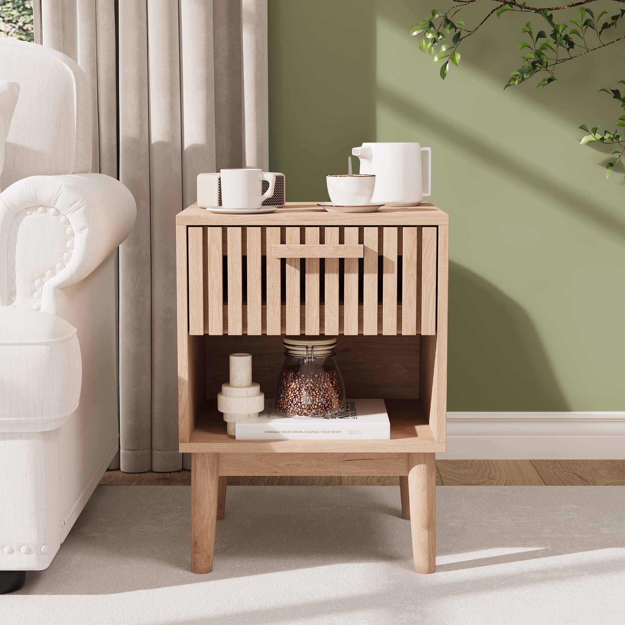 Lot de 2 Tables de Chevet en Rotin Petite Table d'Appoint avec Tiroir 2 Tables de Nuit en Bois Table d'Appoint Compacte Multifonctionnelle Naturel Lot de 2 Tables de Chevet en Rotin Petite Table d'Appoint avec Tiroir 2 Tables de Nuit en Bois Table d'Appoint Compacte Multifonctionnelle Naturel