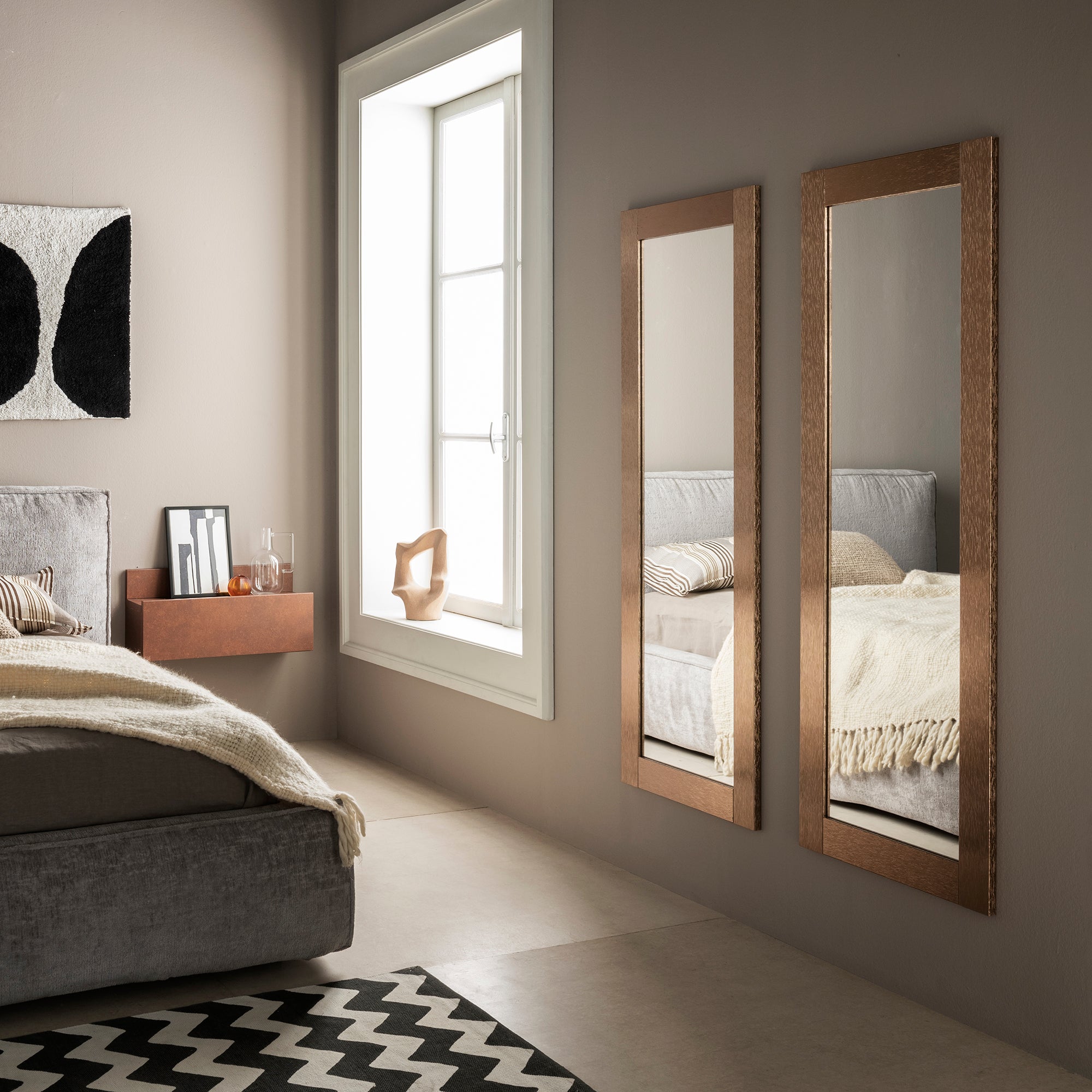 Specchio Da Parete Bianco 82x35 Cm Shabby Chic - Per Bagno, Camera O Ingresso